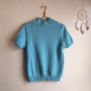SOLD Nordstrom turquoise Short sleeve sweater
